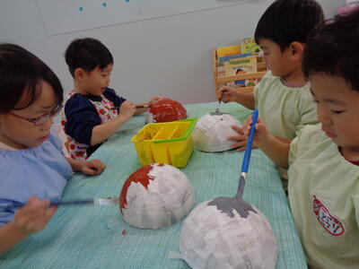 ゆき組(３歳児)　お面を作ったよ💛